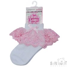 S346-WP: White Lace Ankle Socks (0-24 Months)